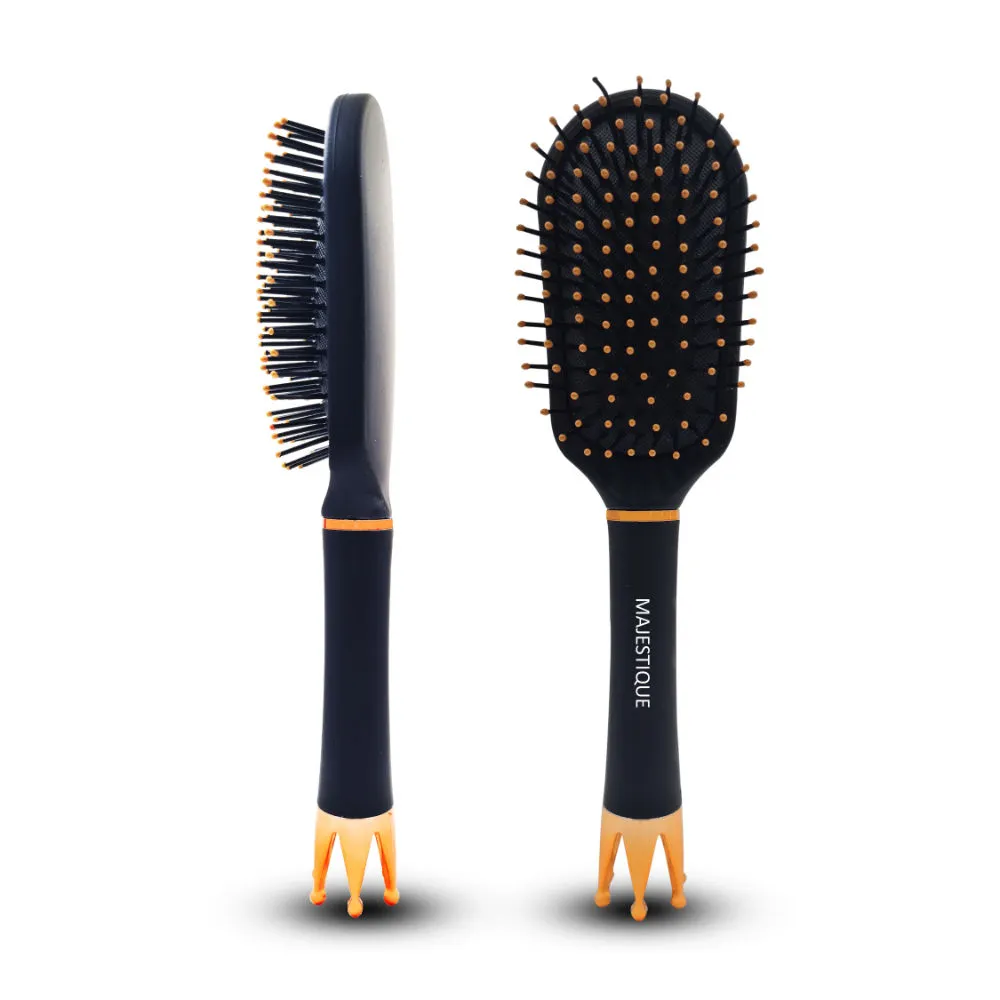 Majestique Detangler Brush Exclusive Crown Handle - Bio-Friendly Ultra-Soft Tipped Nylon