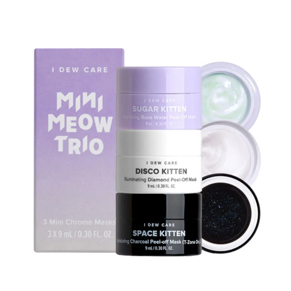 I DEW CARE MINI MEOW TRIO (Charcoal, Diamond, Rose-Water Peel-Off Mask) | Korean Skin Care