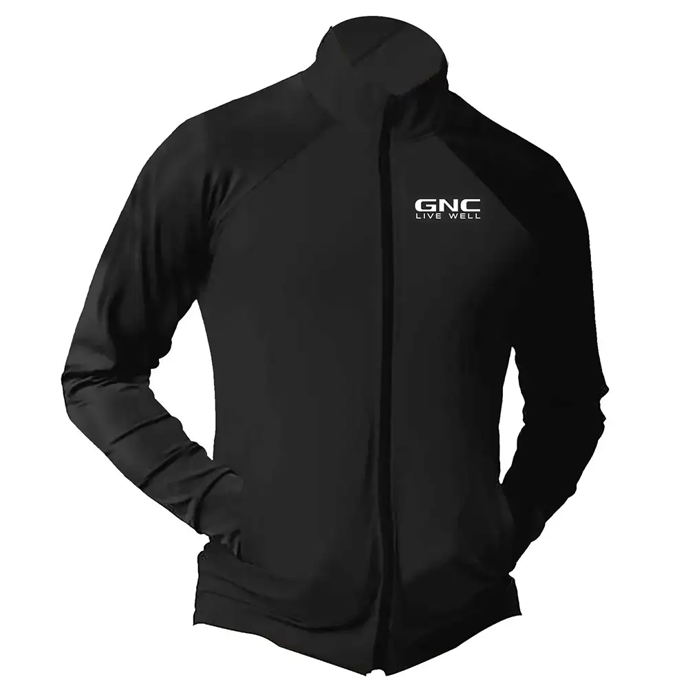 GNC Full Sleeves Gym & Sports Wear Two Sided Zipper Jacket,  Black  M