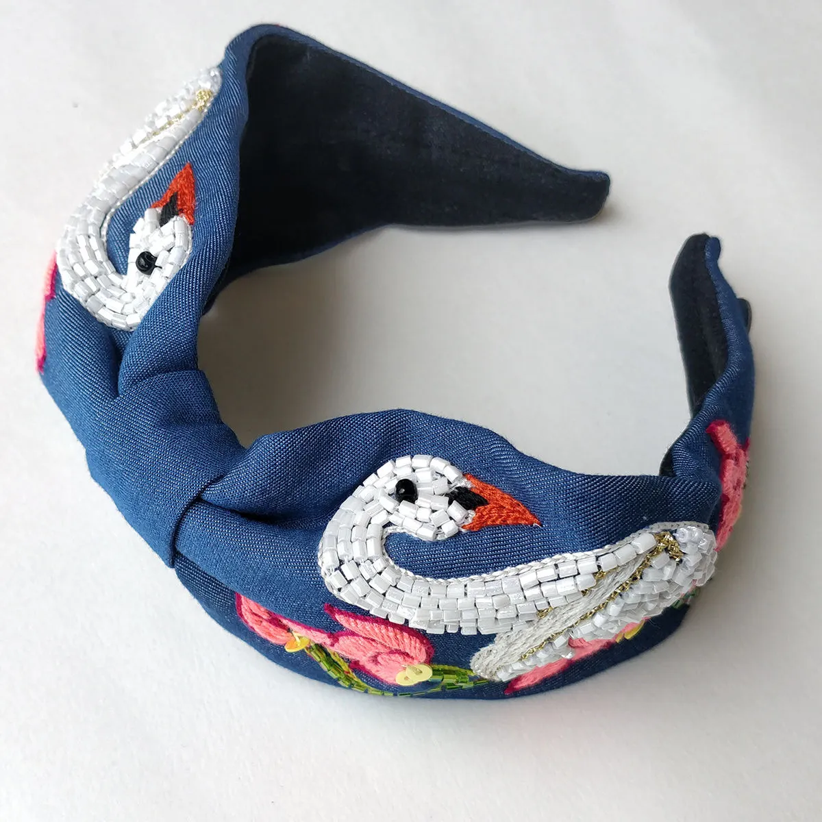 Diya Aswani Denim Swan Hairband