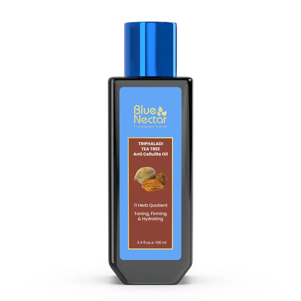 Blue Nectar Ayurvedic Cellulite Oil, All Natural Body Massage Oil with Tea Tree Oil & Ginger Oil