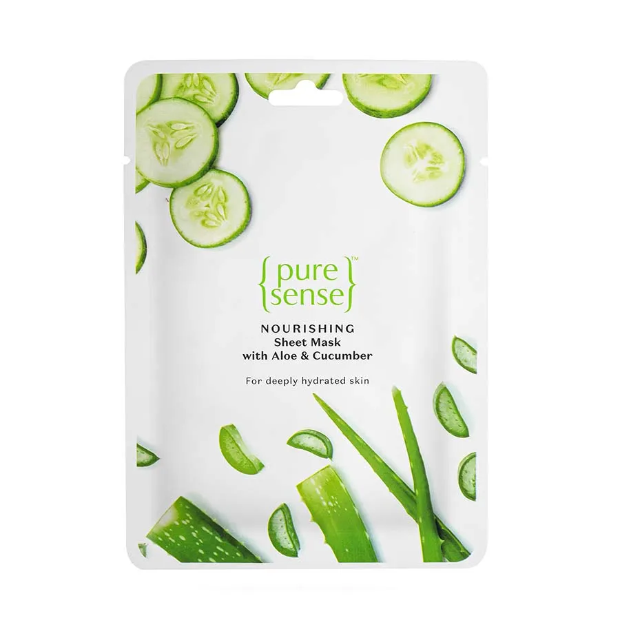 PureSense Nourishing Sheet Mask with Aloe Vera & Cucumber For Nourished Glowing Skin