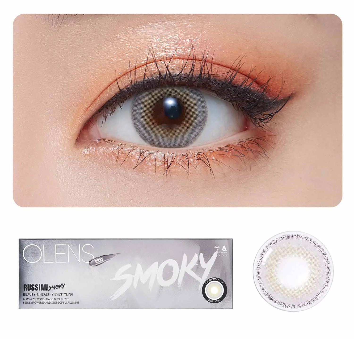 O-Lens Russian Smoky 1Day Coloured Contact Lenses - Grey (-2.75) - (5 Pairs )