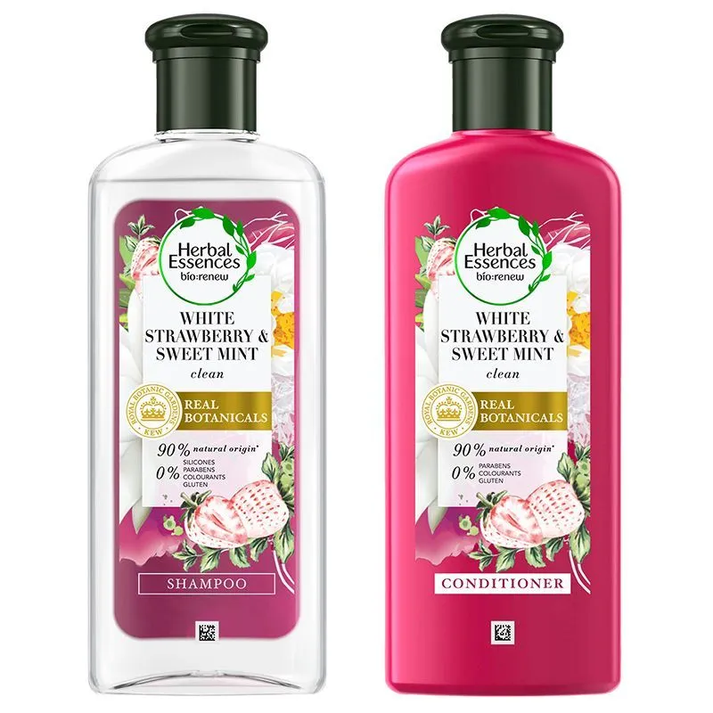 Herbal Essences Strawberry Shampoo & Conditioner For Voluminous Hair - No Parabens, No Colourants