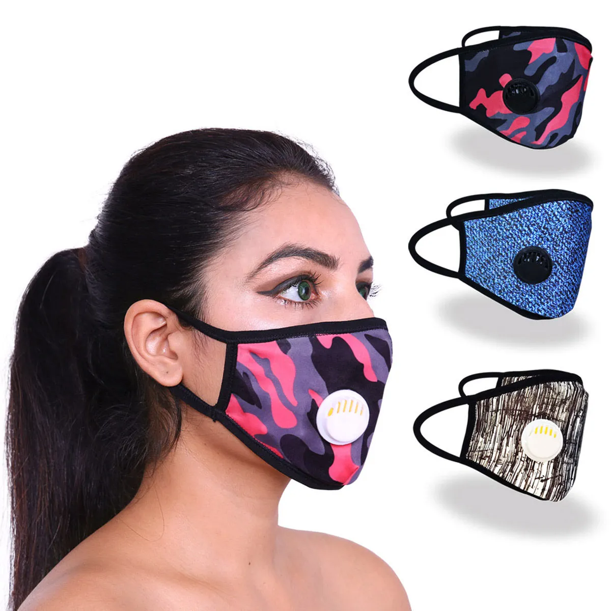 Dermawear DW Reusable Protective Face Masks - Pack of 3 (DW-D3101) - Multi-Color