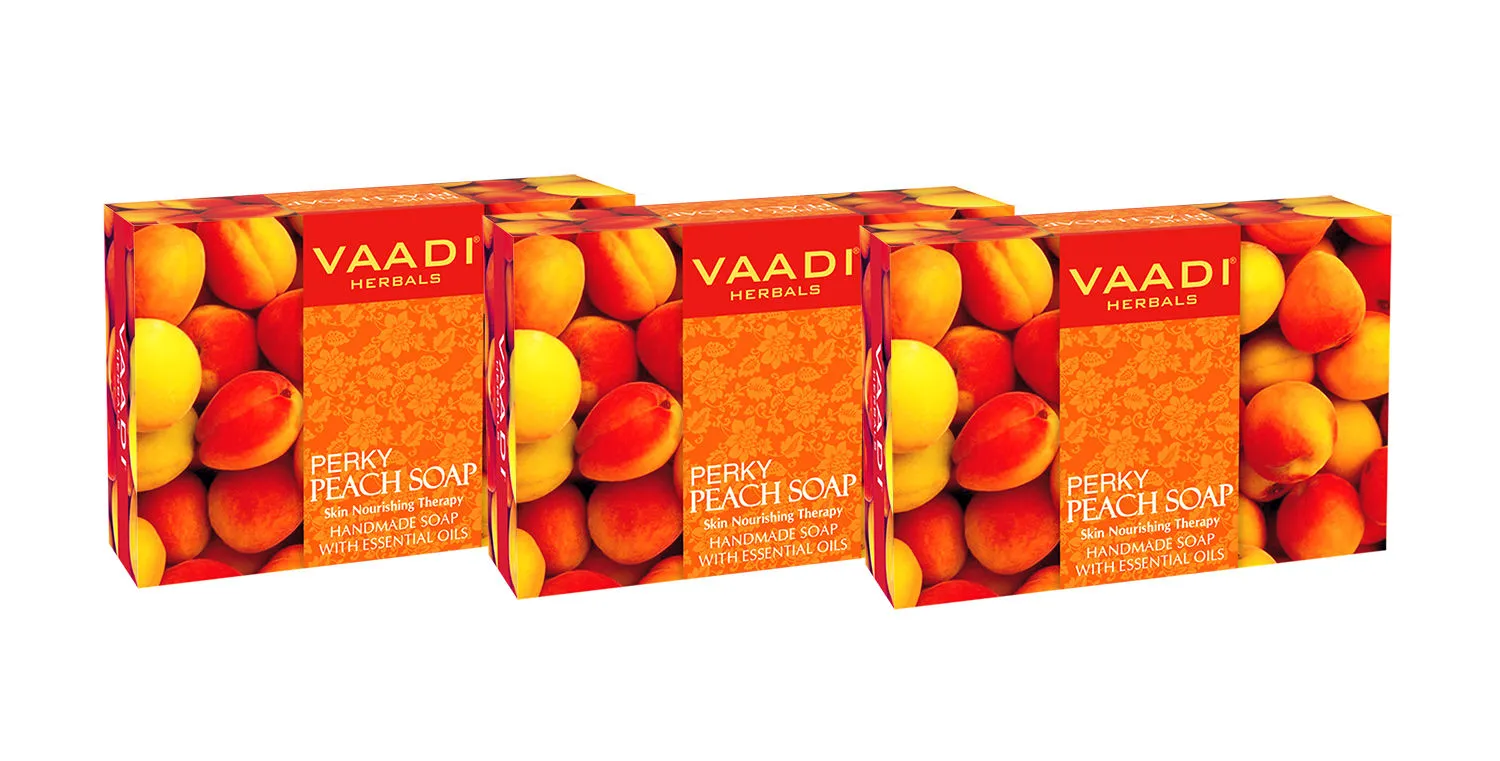 Vaadi Herbals Value Pack Of 3 Perky Peach Soap With Almond Oil