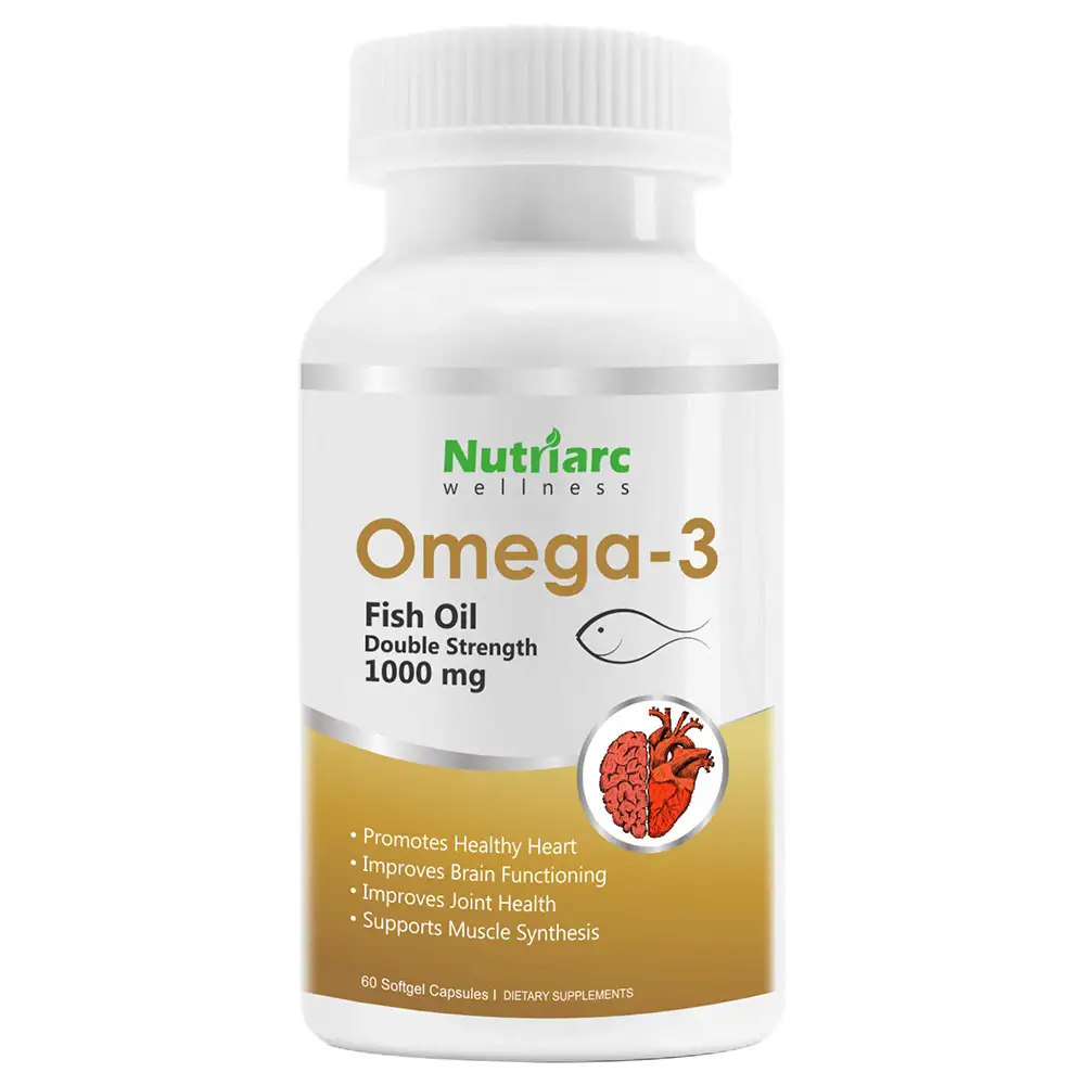 Nutriarc Wellness Omega 3 Fish Oil Double Strength 1000 mg,  60 softgels