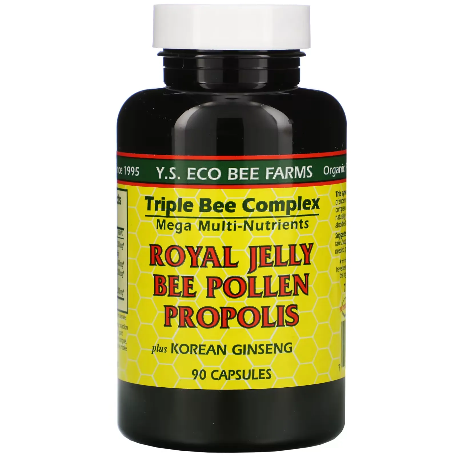 Royal Jelly, Bee Pollen, Propolis, Plus Korean Ginseng, 90 Capsules