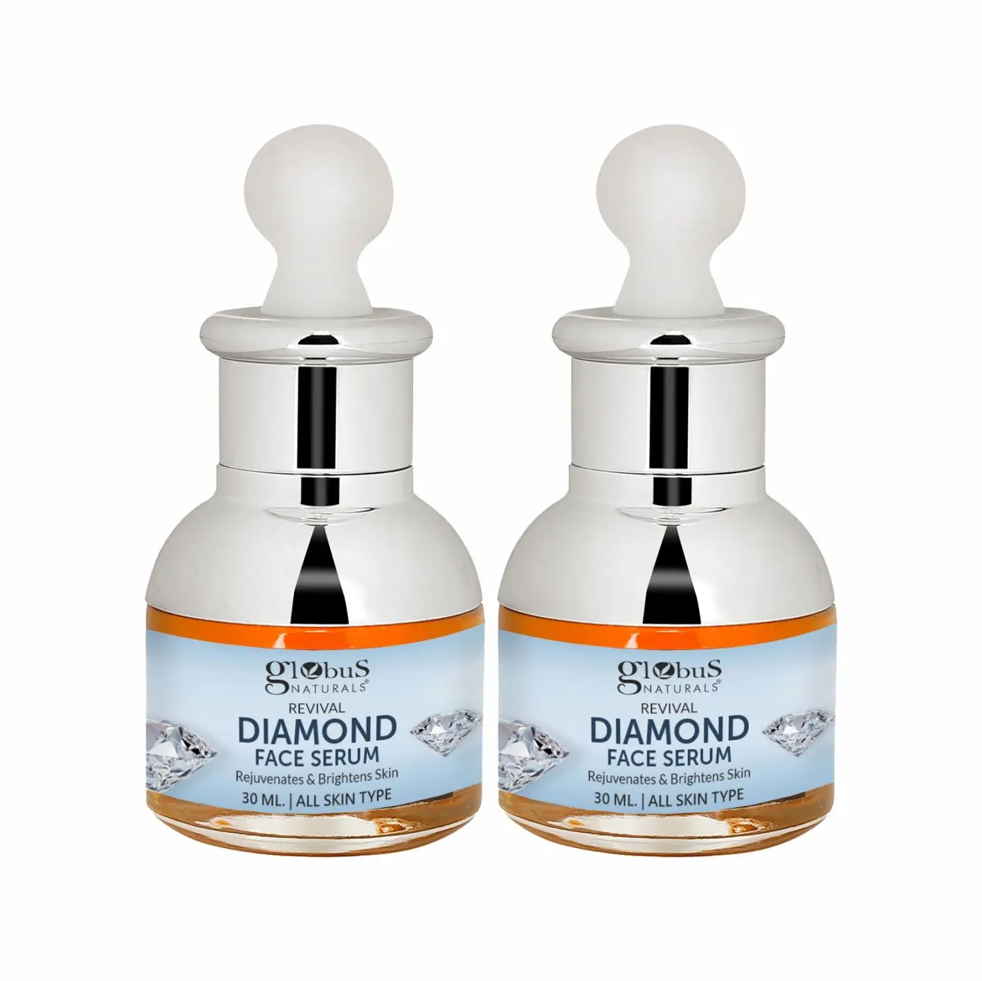 Globus Naturals Revival Diamond Face Serum With Goodness Of Saffron & Liquorice All Skin Types, 30 ml Pack of 2