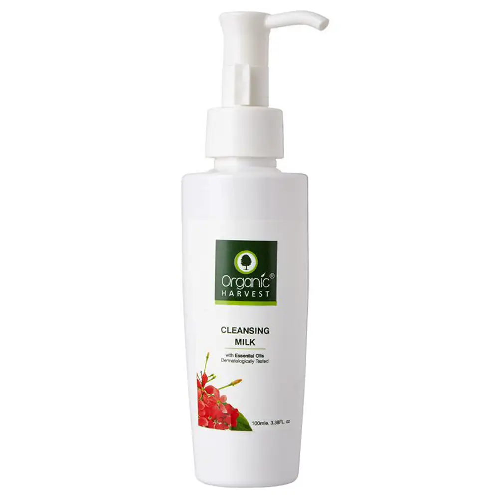 Organic Harvest Cleansing Milk with Essential Oil,  100 ml  for All Skin Types