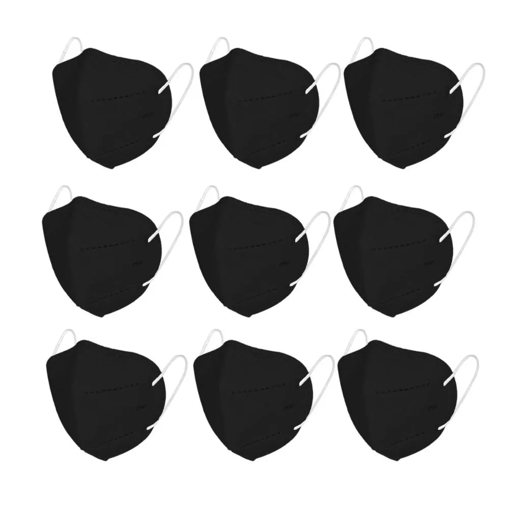 Fabula Pack Of 9 Kn95/N95 Anti-Pollution Reusable 5-Layer Mask (Black)