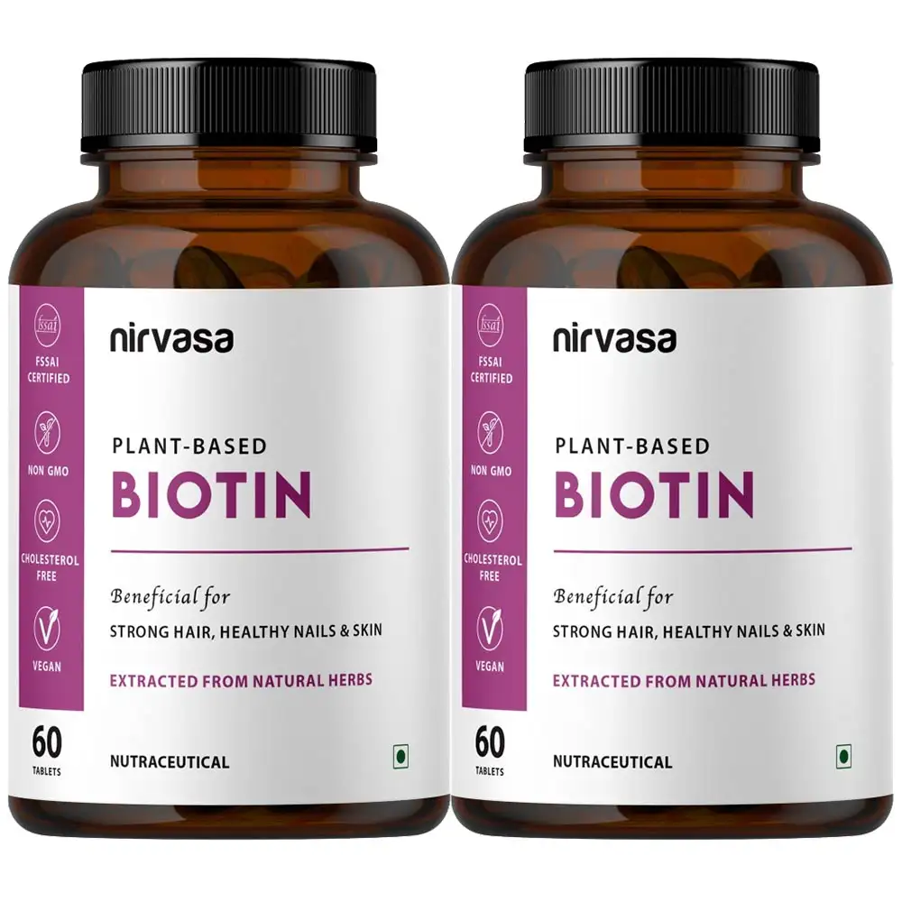 Nirvasa Plant-Based Biotin,  60 tablet(s)  Unflavoured (Pack of 2)