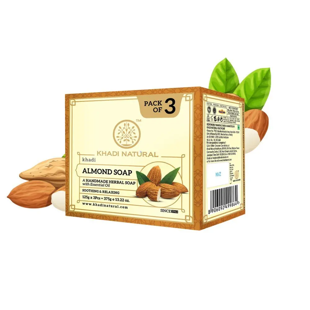 Khadi Natural Almond Handmade Soap | Reduce tanning & Pigmentation - 375 g