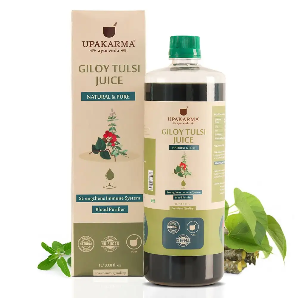 Upakarma Ayurveda Giloy Tulsi Juice,  Natural & Pure  1 L