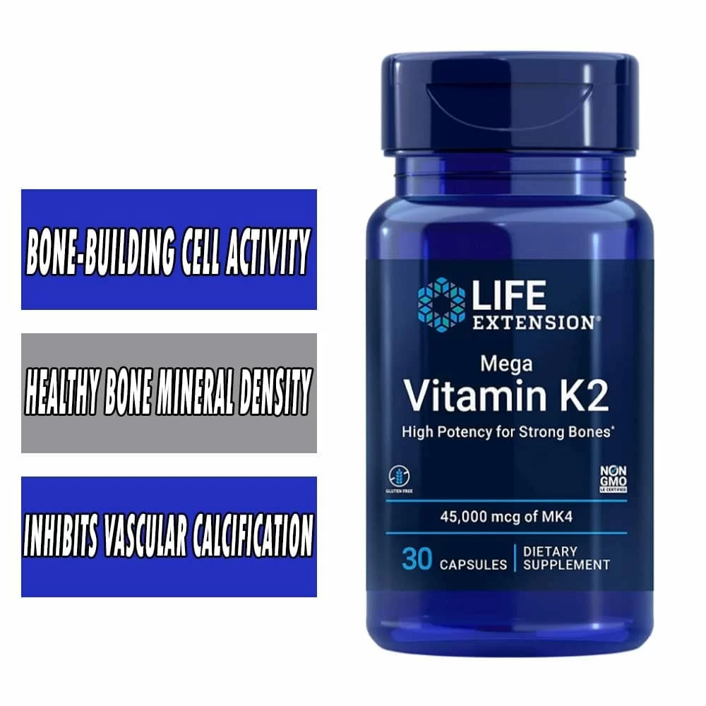 Life Extension Mega Vitamin K2 - 45,000 mcg - 30 Capsules