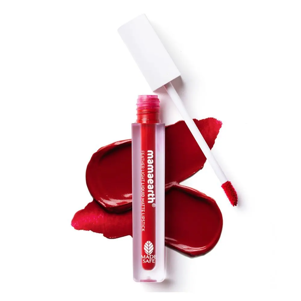 Mamaearth Feather Light Liquid Matte Lipstick with Coconut & Vitamin E - 06 Red Velvet - 3.5 ml