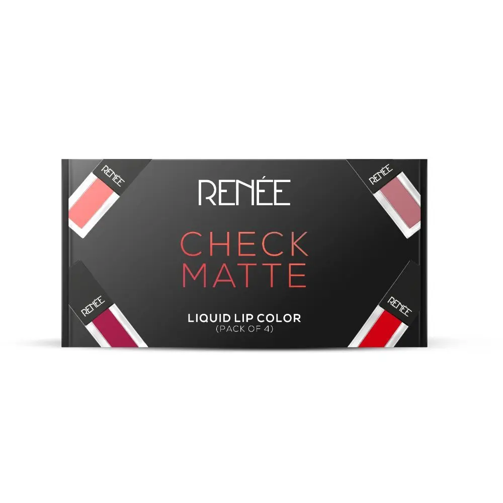 RENEE Check Matte Liquid Lip Color Combo Of 4, 2.5ml each