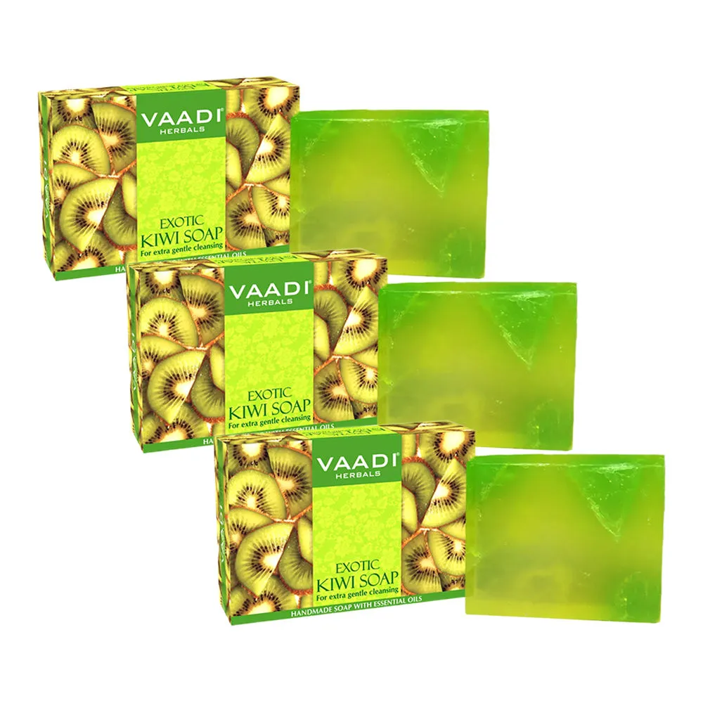 Vaadi Herbals Exotic Kiwi Soap For Extra Gentle Cleansing - Pack of 3