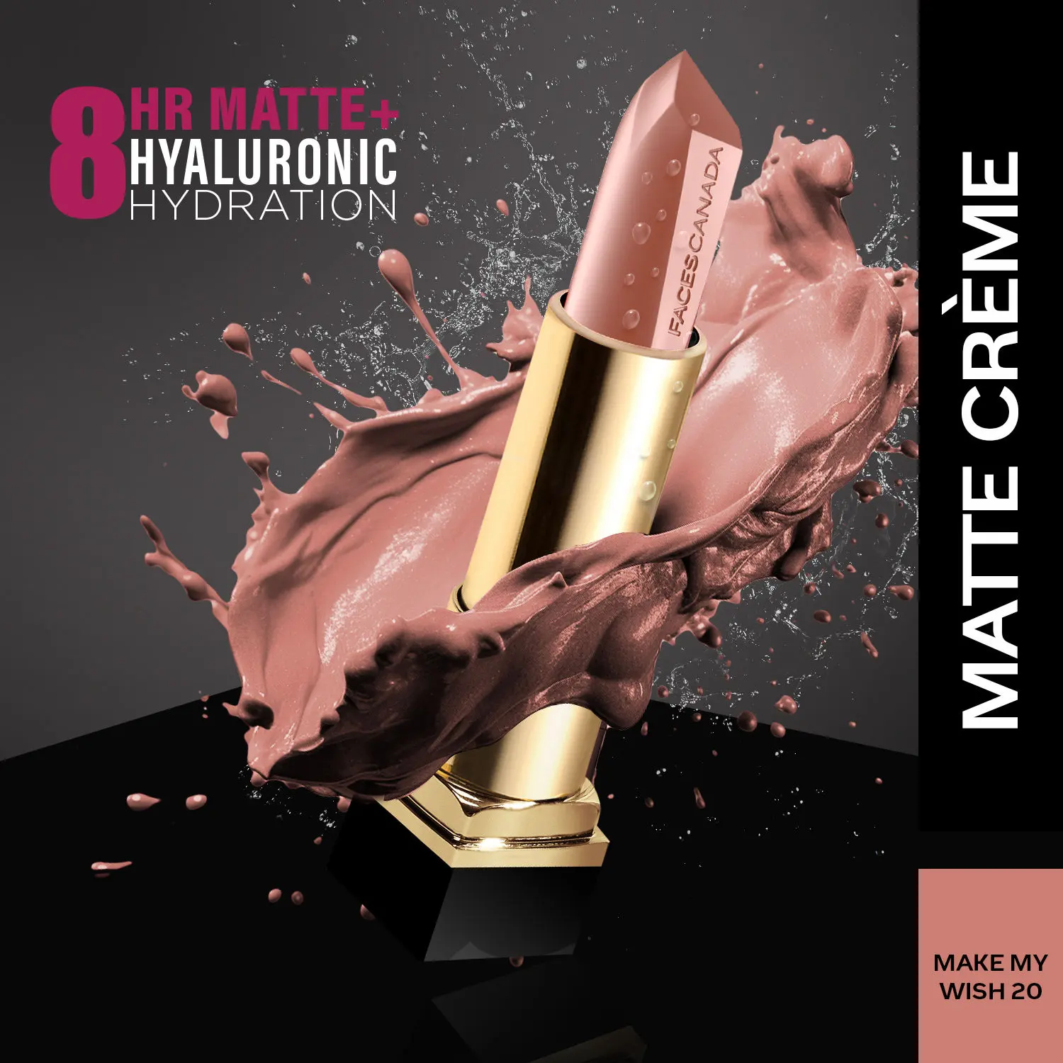 FACES CANADA ComfyMatte Creme Lipstick - Make A Wish 20 4.2g I 8 Hour Long Stay I No Dryness I Hydrating I Lightweight I Hyaluronic Acid I Cocoa Butter I Vitamin E I Jojoba Oil I Almond Oil I Castor Oil I Shea Butter I Cruelty-free I Vegan