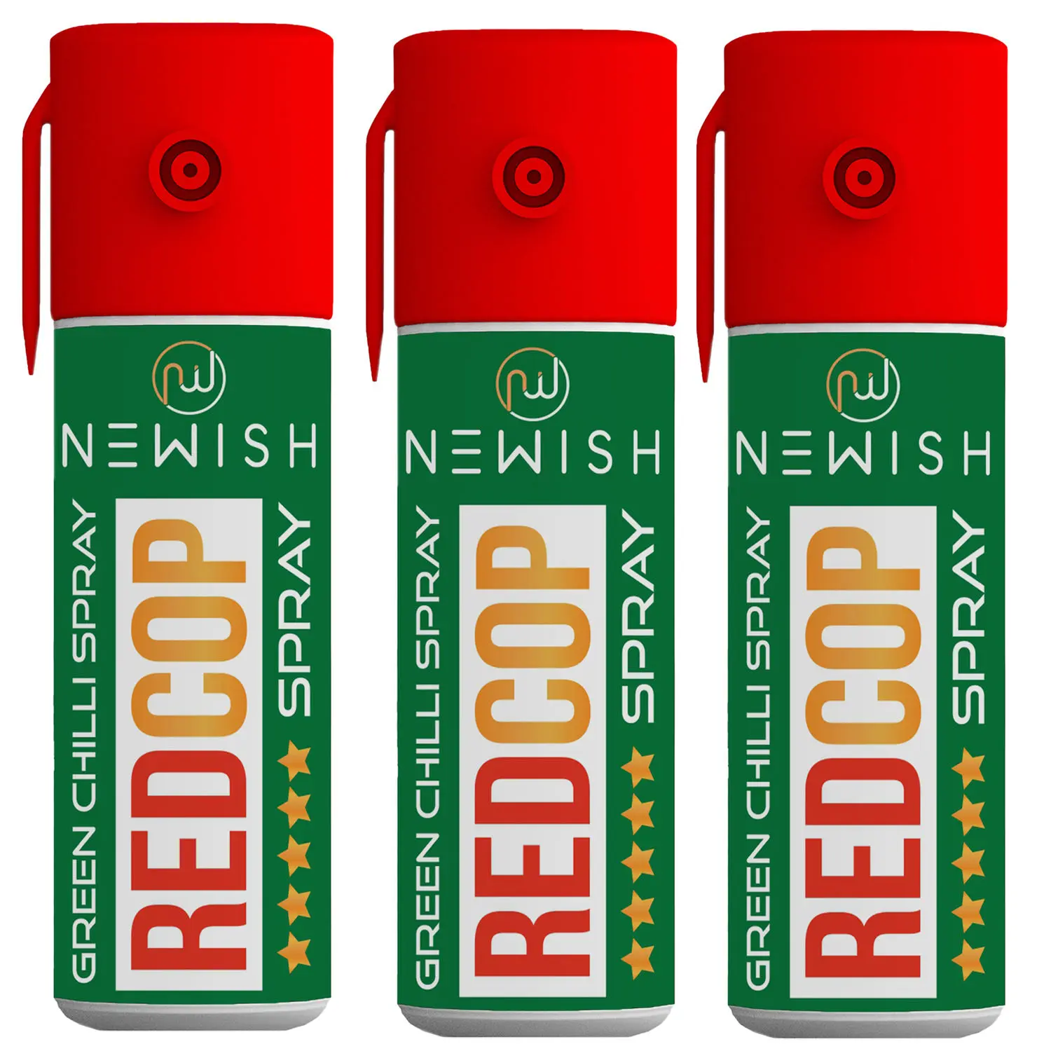 Newish Powerful Self Defence Green Chilli Pepper Spray For Protection & Safety (Pack of 3) For Men & Women 55ml / 35gms