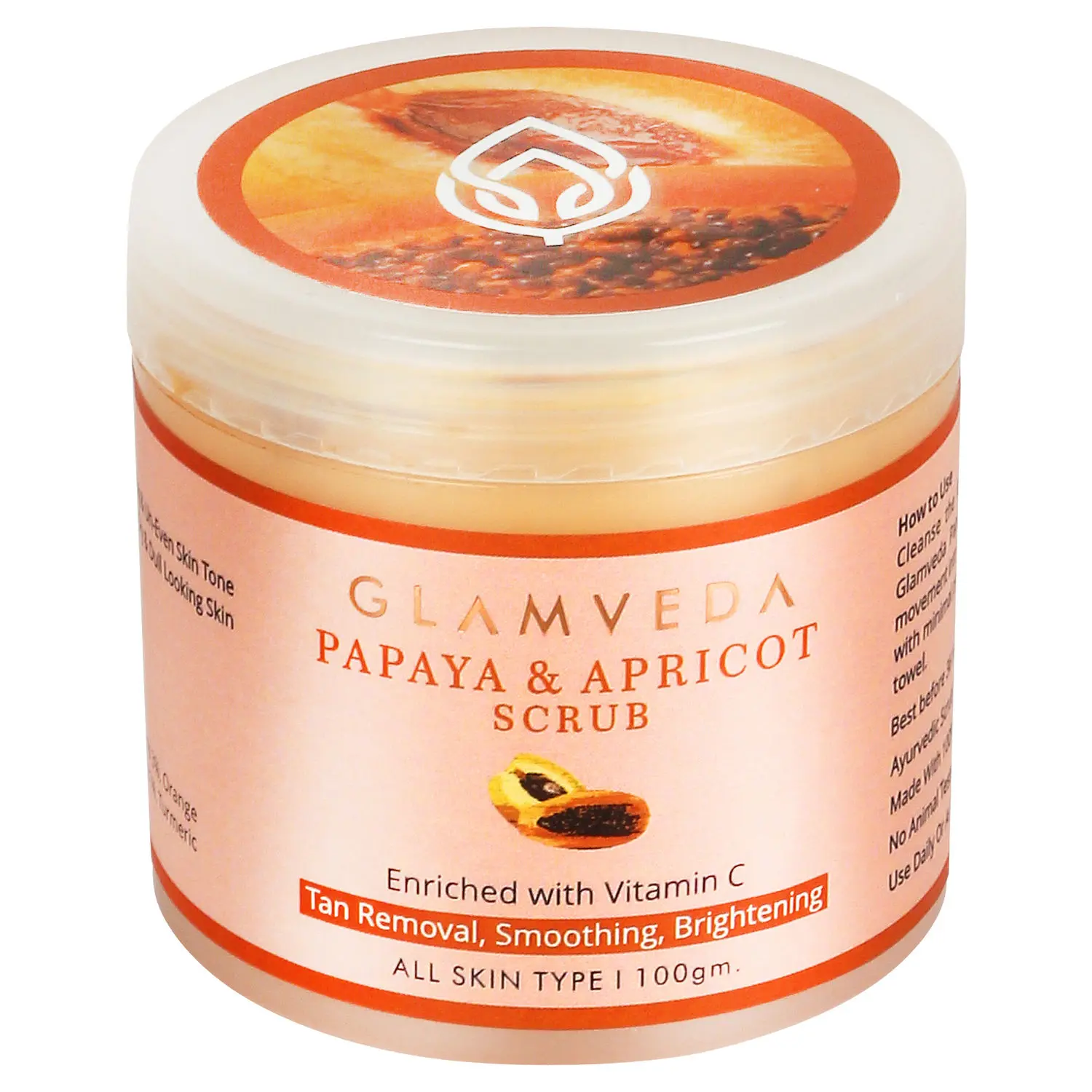 Glamveda Papaya & Apricot Tan Removal Scrub (100 g)