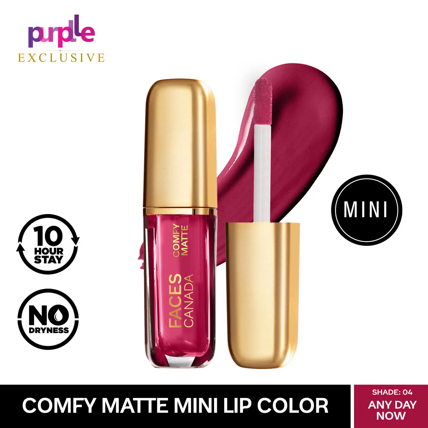 Faces Canada Comfy Matte Mini Lip Color | Comfortable 10 Hours Longstay | Matte Finish | With Natural Oils | Any Day Now 04 (1.2 ml) - Exclusively Only On Purplle