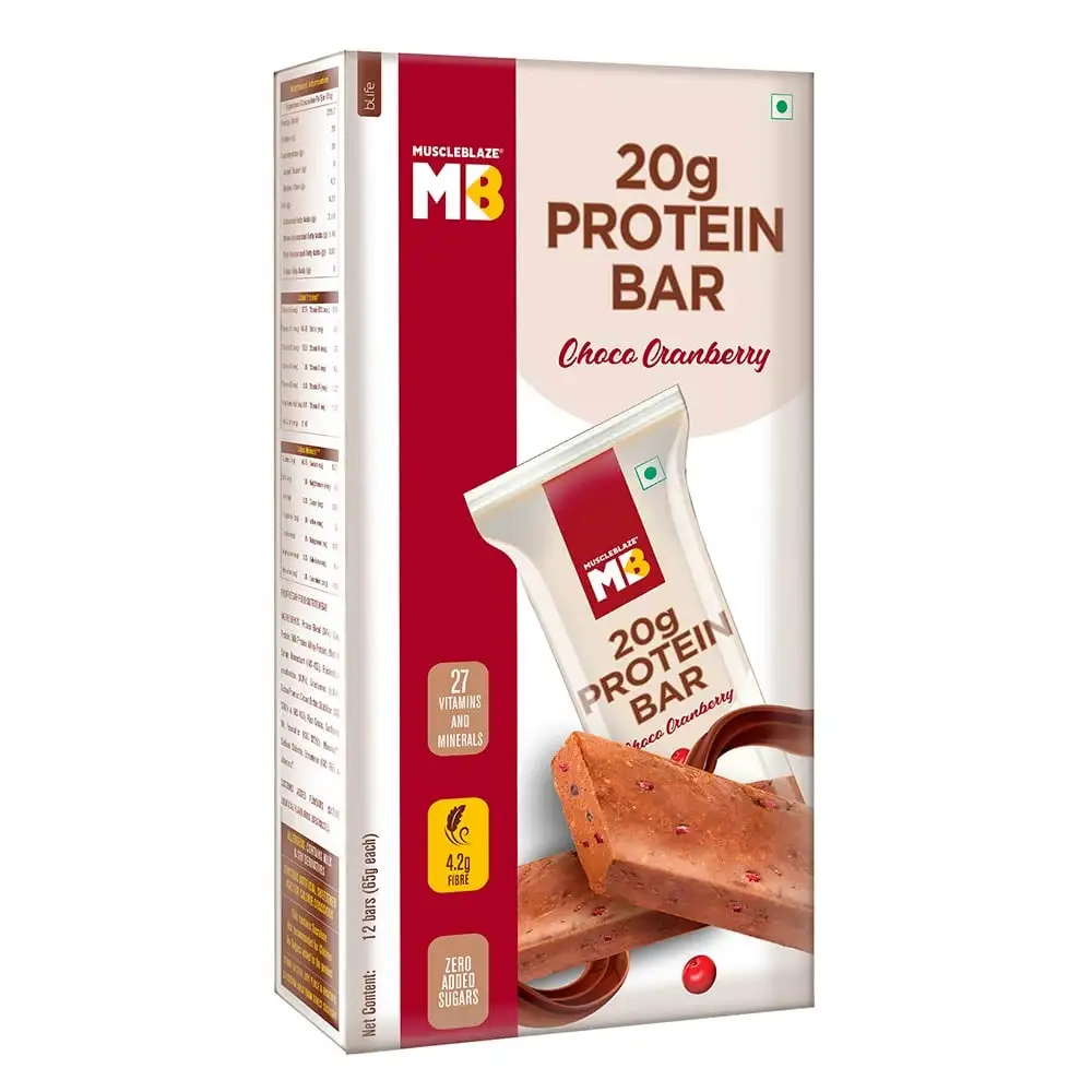 MuscleBlaze Protein Bar (20g Protein),  12 bar(s)  Choco Cranberry