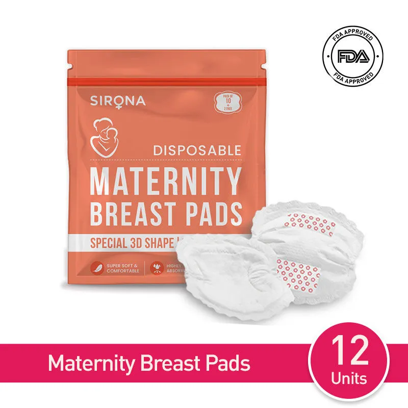 Sirona Super Soft Premium Disposable Maternity Breast Pads (12 Pads)