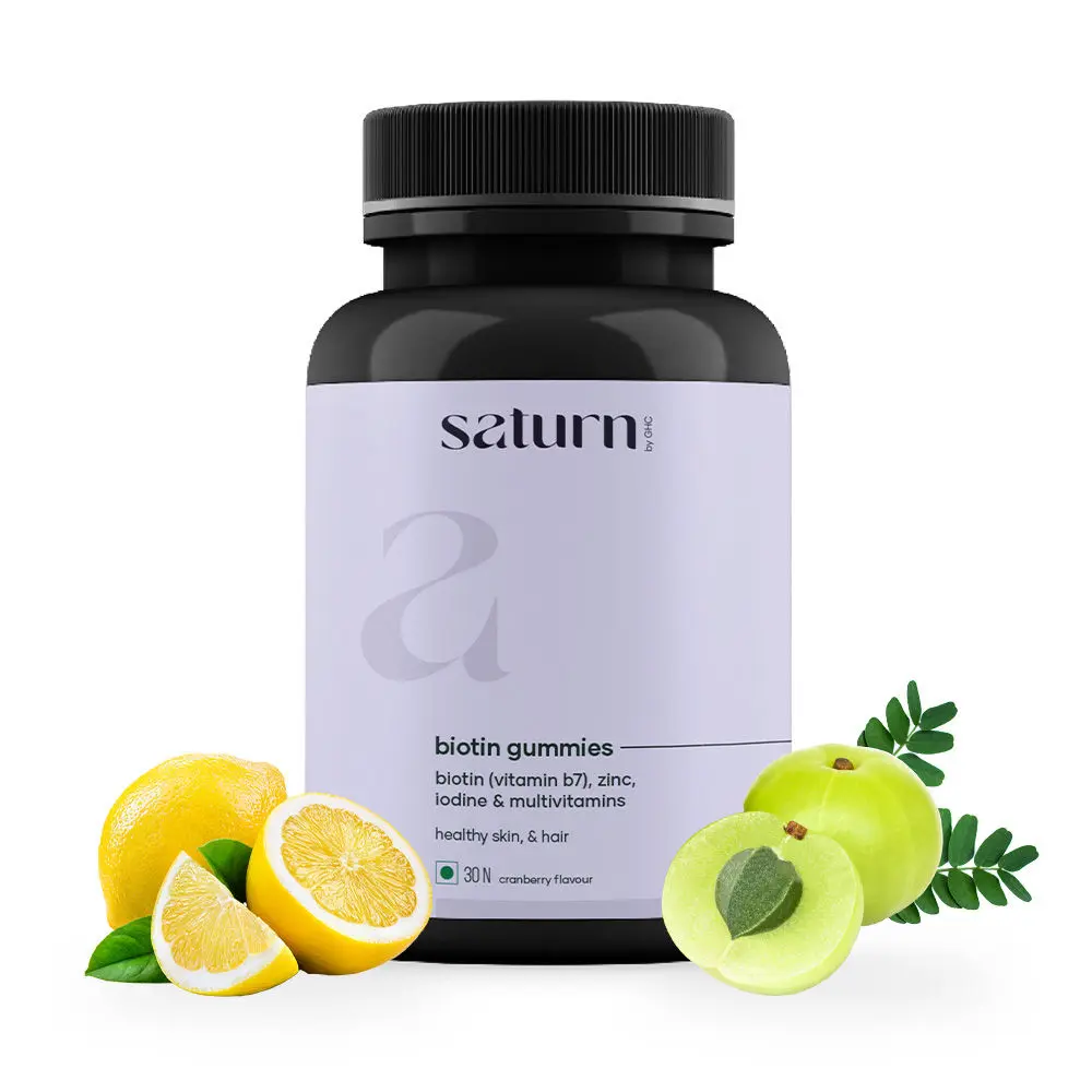 Saturn by GHC Anti Hair Fall Biotin Gummies for Healthy Hair Growth and Skin Glow - 30 day pack