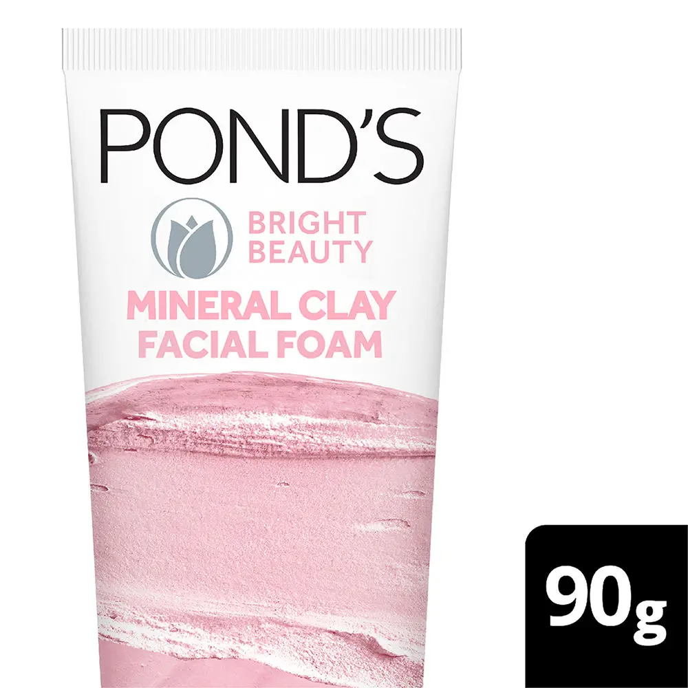 POND'S Bright Beauty Mineral Clay Facial Foam For Oil Free Instant Glow (90 g)