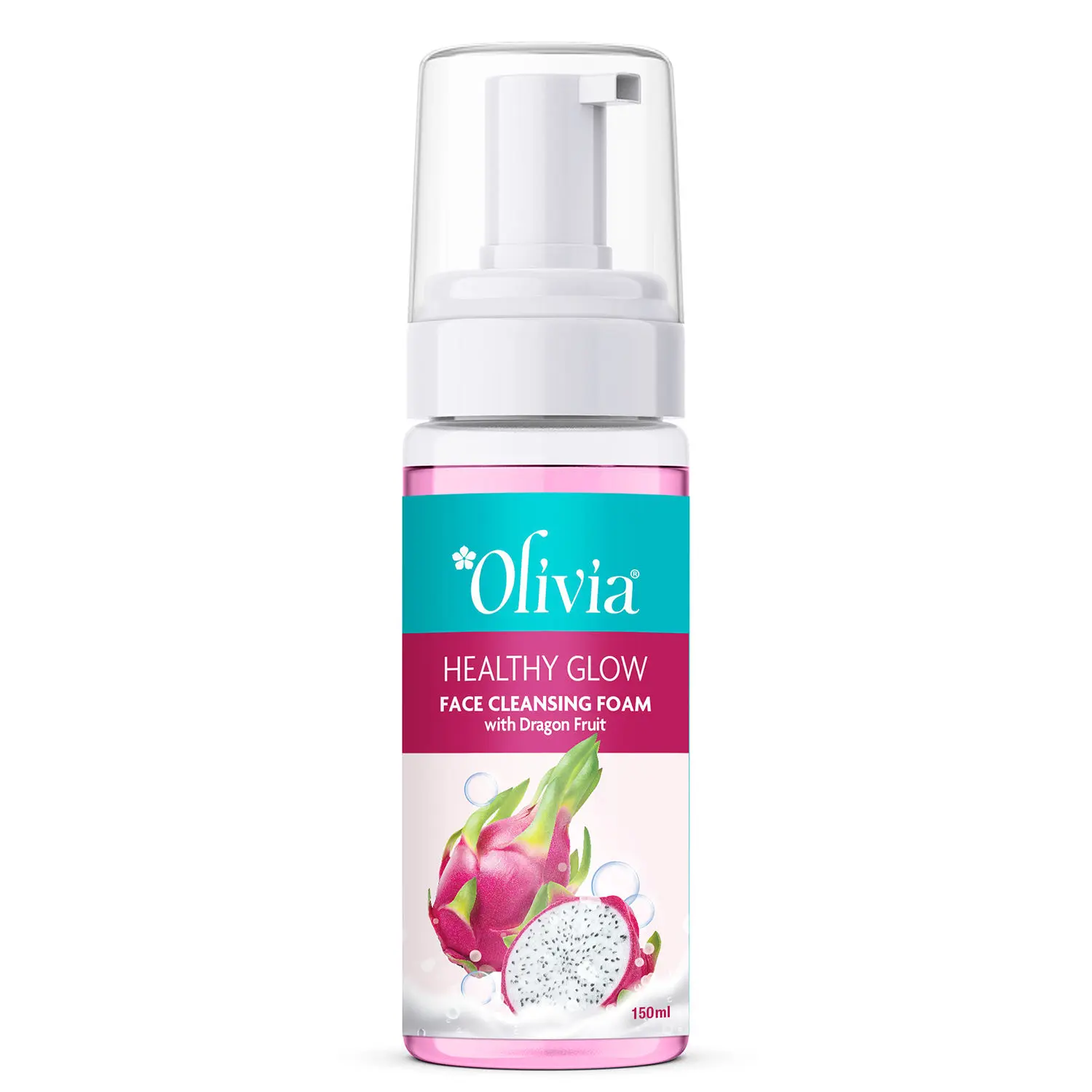 Olivia Clarifying Face Cleansing Foam with Dragon Fruit - 150ml - Pore Cleanser, Anti-aging Face Wash, Prevents Acne & Blemishes, Youthful Skin Glow, Promotes Healthier Skin