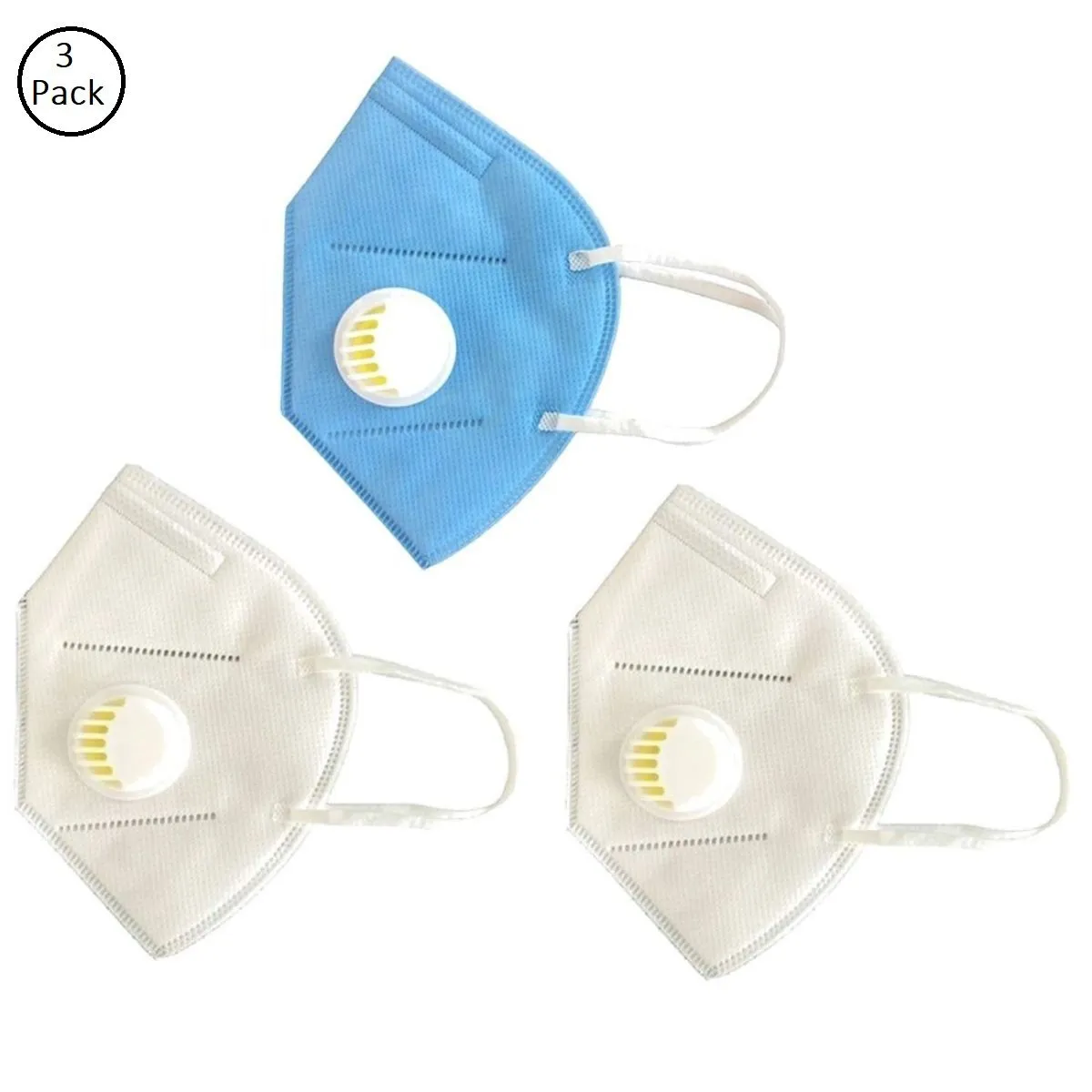 OOMPH Pack of 3 Anti-Pollution Reusable 5 Layer Mask - White Blue White