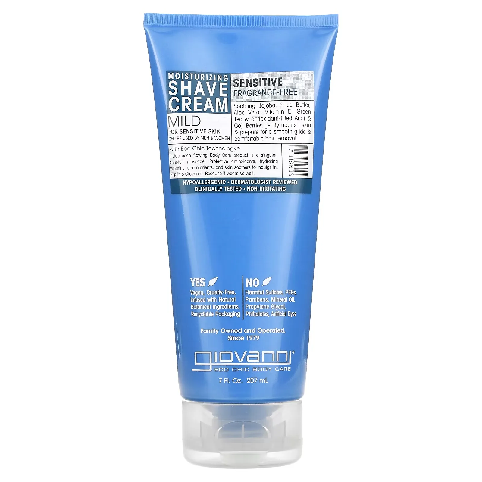 Moisturizing Shave Cream, Sensitive, Fragrance Free, 7 fl oz (207 ml)