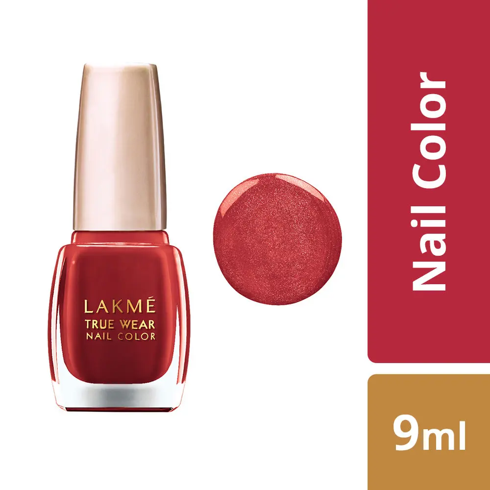 Lakme True Wear Nail Color - Classics Siren Red 404 (9 ml)