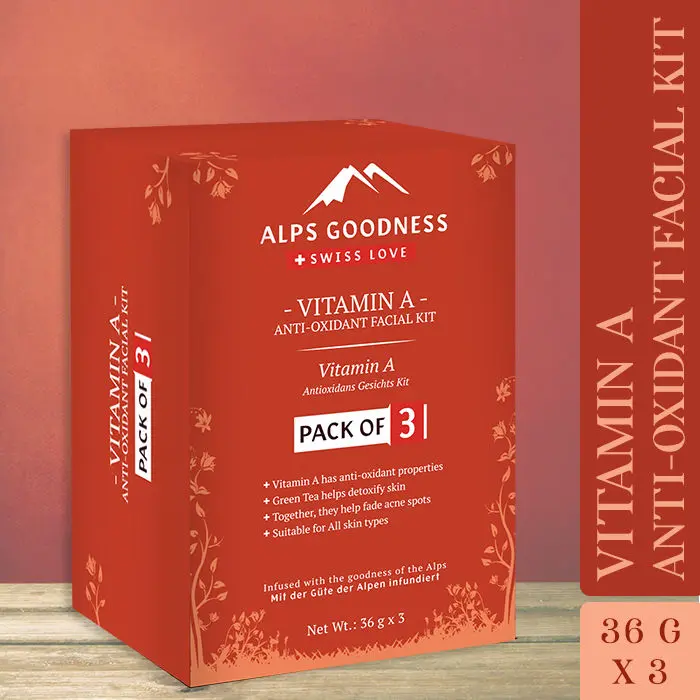 Alps Goodness Vitamin A Anti-Oxidant Facial Kit - Pack of 3 (36 g x 3)