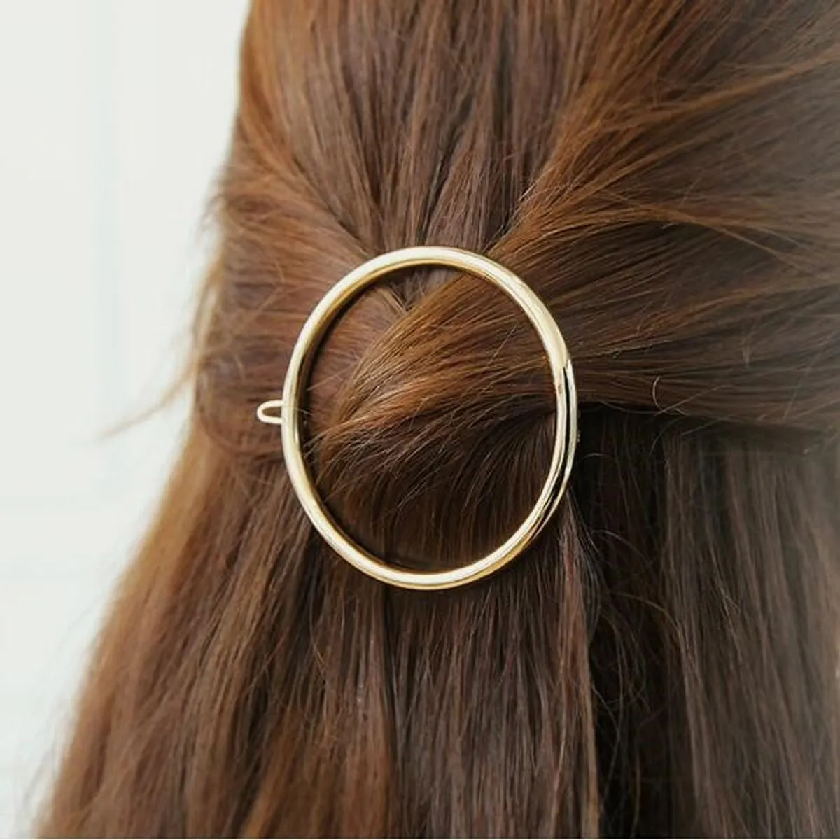 OOMPH Jewellery Gold Tone Delicate Fashion Hair Clips Hairpin Hair Clamps In Round Geometric Shape