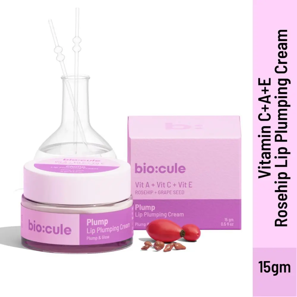 Biocule Vitamin C Strawberry Plump Lip Plumping Cream For Glowing Lips , 100% Natural, 15G