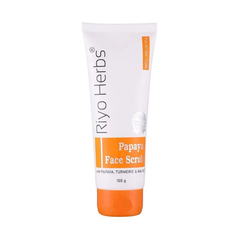 Riyo Herbs Papaya Face Scrub Removes Dead Cells, Dirt & Excess Oil