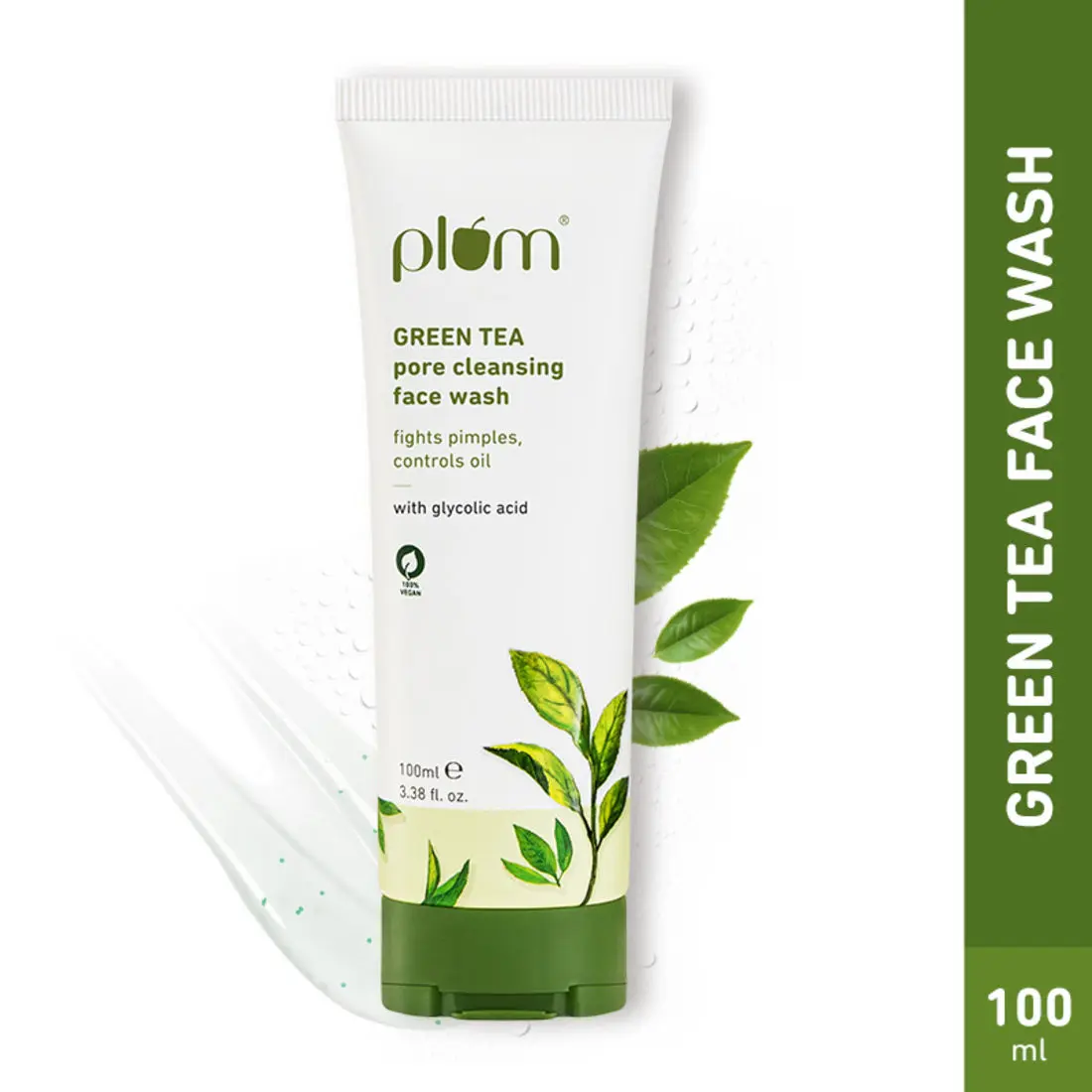 Plum Green Tea Pore Cleansing Face Wash Gel With Glycolic Acid - Fights Pimples & Acne, Controls Oil 100ml