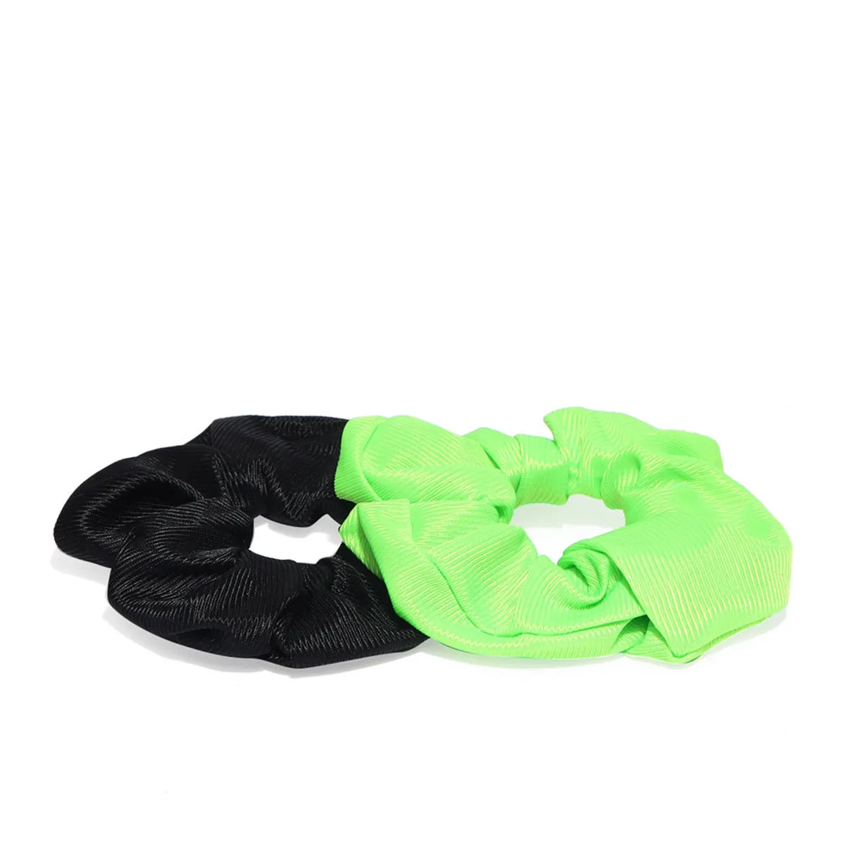 Toniq Green & Black Set Of 2 Ponytail Holders