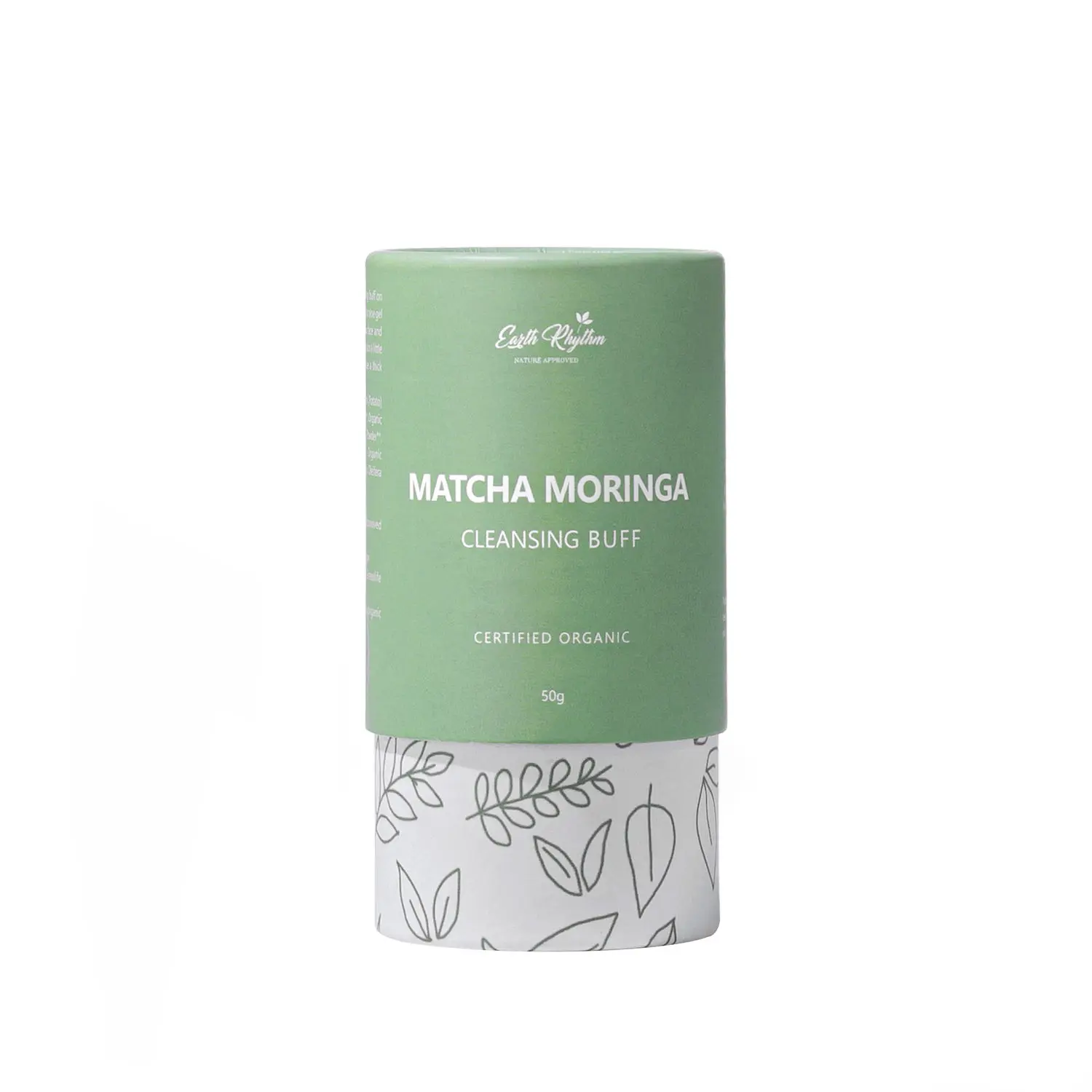 Earth Rhythm Matcha Moringa Cleansing Buff | Certified Organic | Boost Collagen, Fight Acne, Detoxify Skin | Men & Women - 50 G