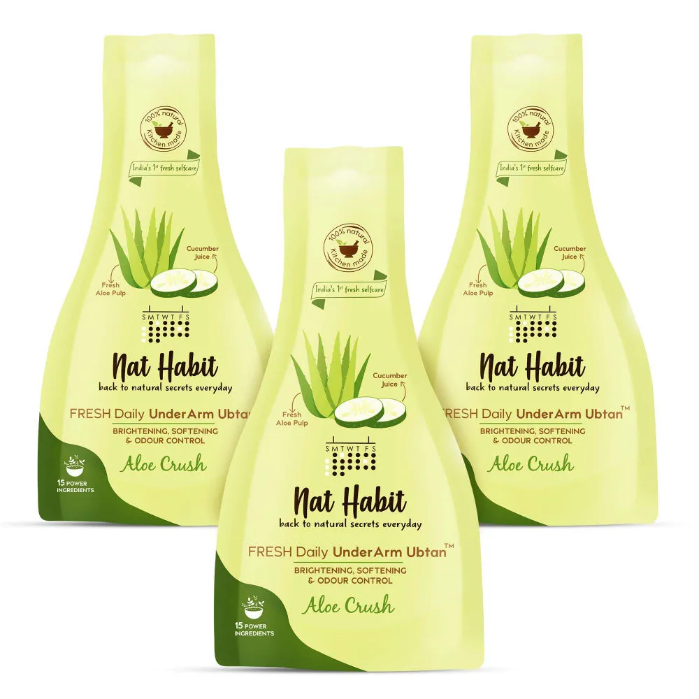 Nat Habit Aloe Crush Underarm Ubtan 4-in-1 Scrub - Pack of 3