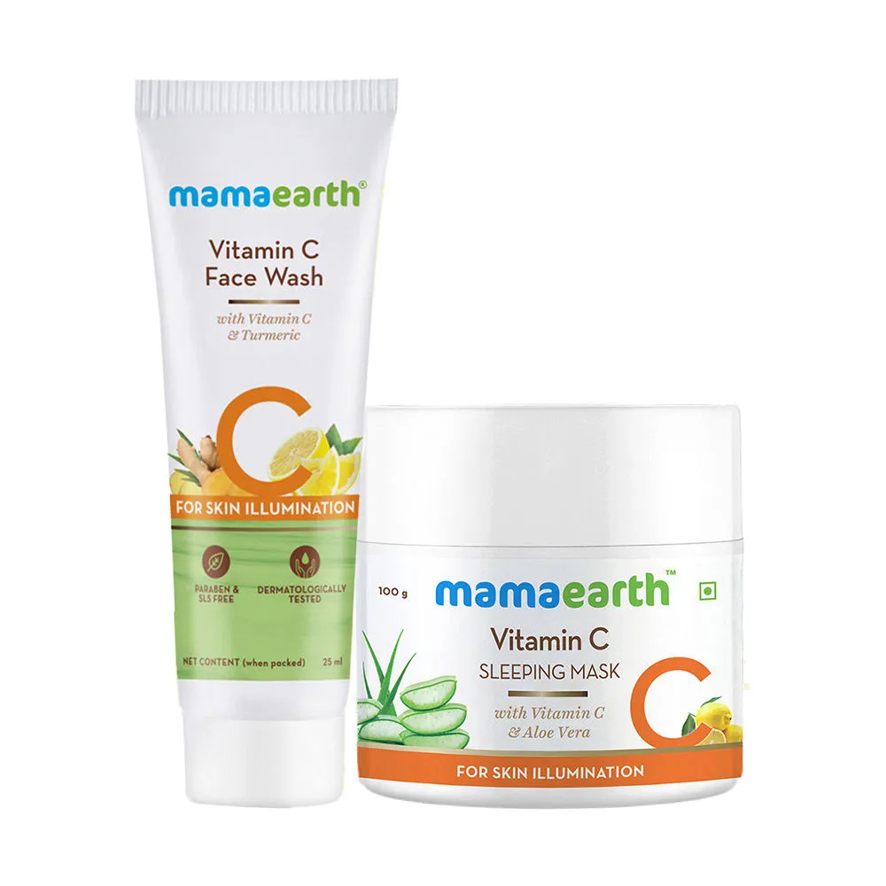 Mamaearth Vitamin C Glow Kit (facewash + Sleeping Mask)