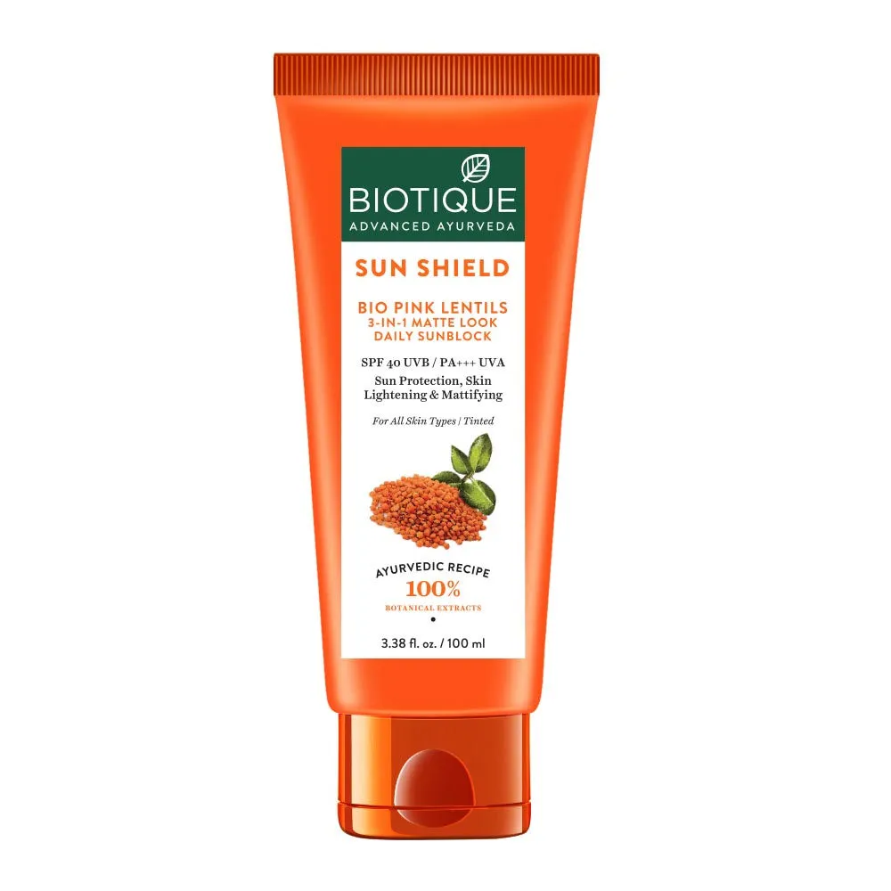 Biotique Bio Pink Lentils Matte Look Sun Block Sunscreen SPF 40