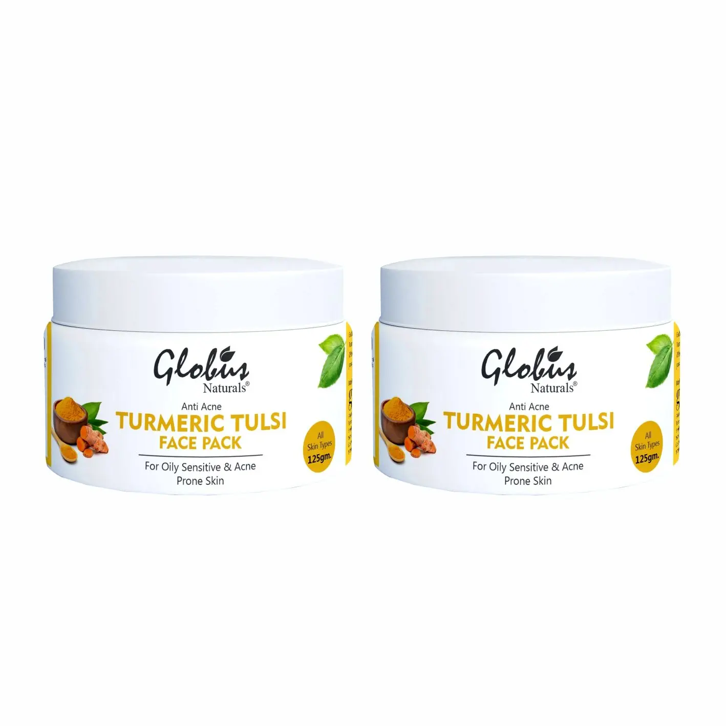 Globus Naturals Turmeric Tulsi Anti Acne Face Pack (125 g) Pack Of 2