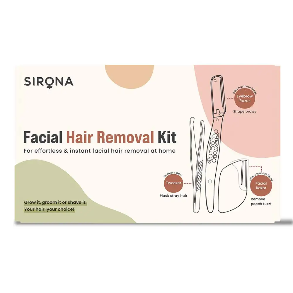 Sirona Facial Hair Removal Kit,  1 Box  for Painless & effortless Instant Hair Removal at Home