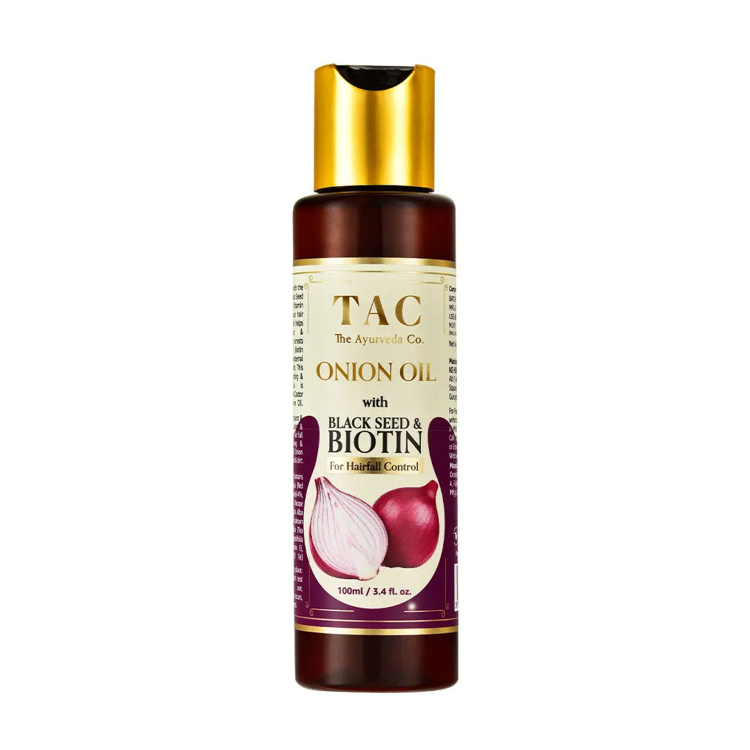 TAC- The Ayurveda Co. Onion with Black Seed & Biotin Hair Oil for Hairfall Control