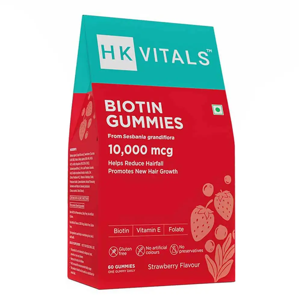 Healt HK Vital Biotin,  60 gummies  Strawberry