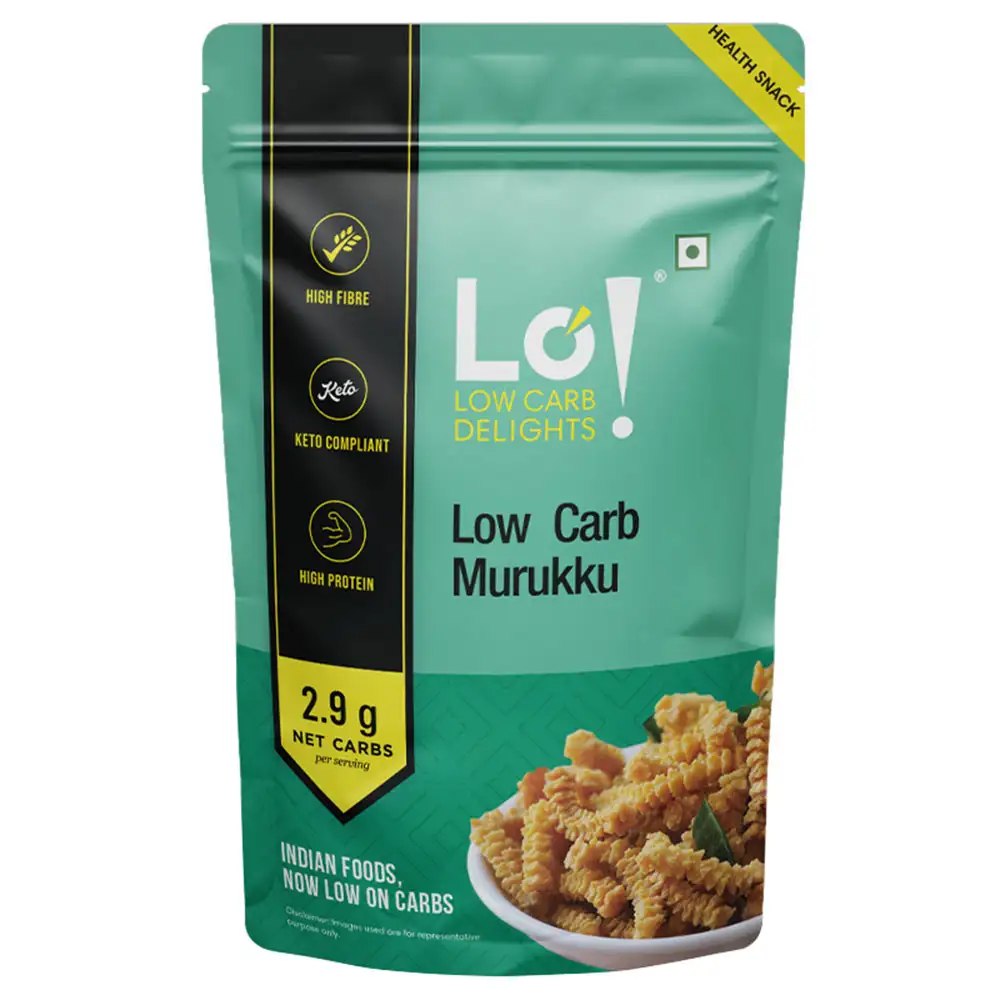 Lo! Foods Low Carb Murukku,  Low Carb High Protein Snacks | Healthy Snacks  200 g