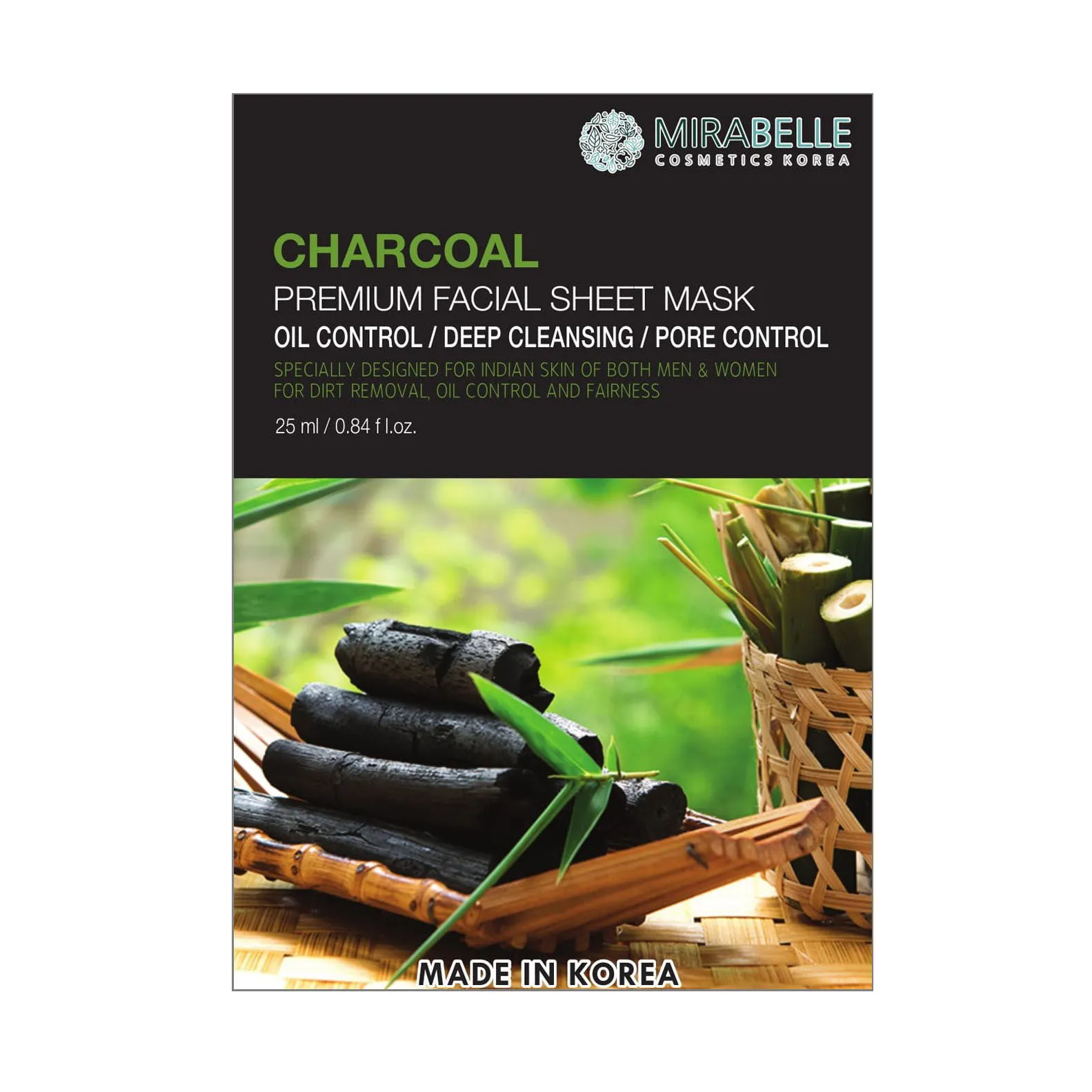 Mirabelle Korea Charcoal Premium Facial Sheet Mask